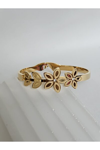 Roya Happiness ALTIN RENK ÇELİK KELEPÇE MİNELİ VİNTAGE BİLEKLİK SEVGİLİYE KIZ...