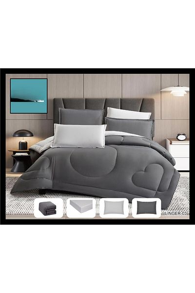shedoes Double bed sheet set with a reversible hotel theme to add beauty to your room decor. Duvet size: 260x240 cm