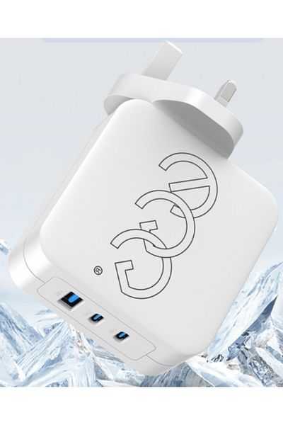 EGG 100W USB Charger – 2 USB-C & 1 USB-A, Fast Charging Adapter, Full Power Per Port, Travel Ready