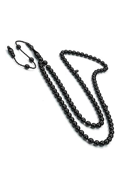 TESBİHCİBABA Mini Habbeli Erzurum Oltu Stone Prayer Beads with Two Beads