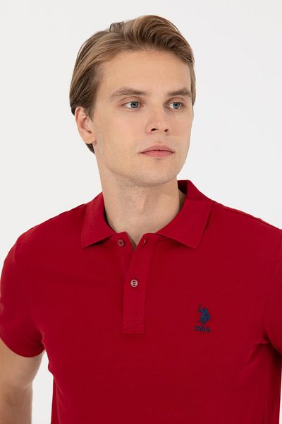 U.S. Polo Assn. Men's Burgundy Basic Polo Collar T-Shirt