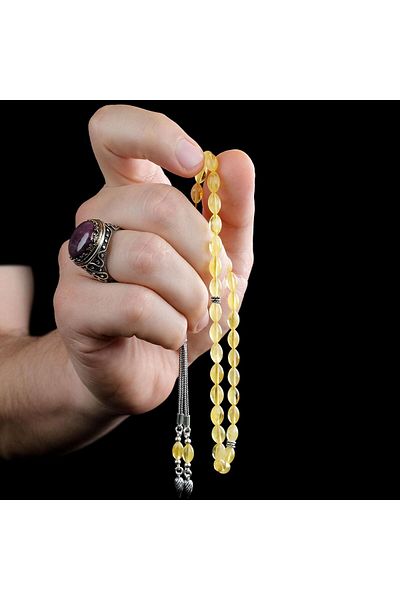 TESBİHCİBABA Barley Cut Yogurt Drop Amber Prayer Beads