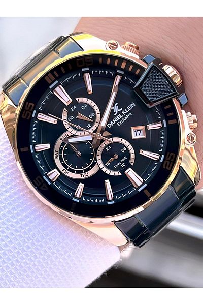 Daniel Klein Calendar Inner Functions Active Steel Band 30 Mt Water Resistant Men Wristwatch Vs.Blkt.0465