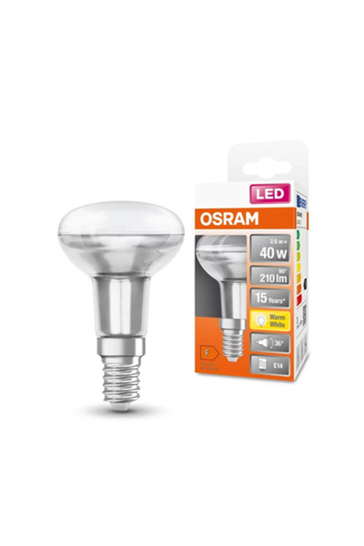 Osram Bec LED cu reflector R50 E14 2,6W, alb cald, fără intensitate redusă, durată de viață 15000h