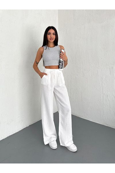 Mels Muslin Fabric Summer Trousers