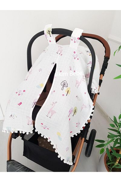 ilkimbebe Gazelle Pompom Baby Stroller Cover