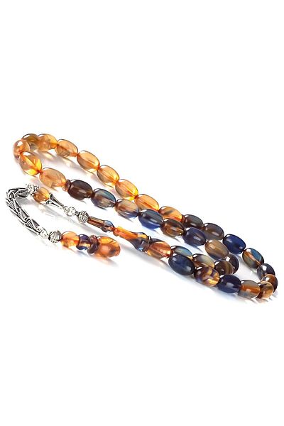 TESBİHCİBABA Chain Tassel Transparent Mosaic Crimping Amber Prayer Beads