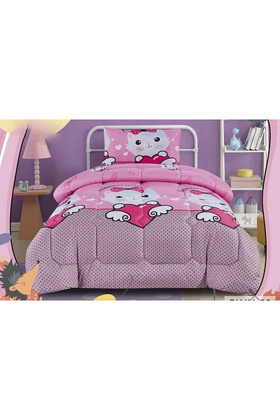 Moon Single Bed Sheet Filling, 3-Piece Reversible Cartoon Printed Quilt Set, for Your Child's Comfort