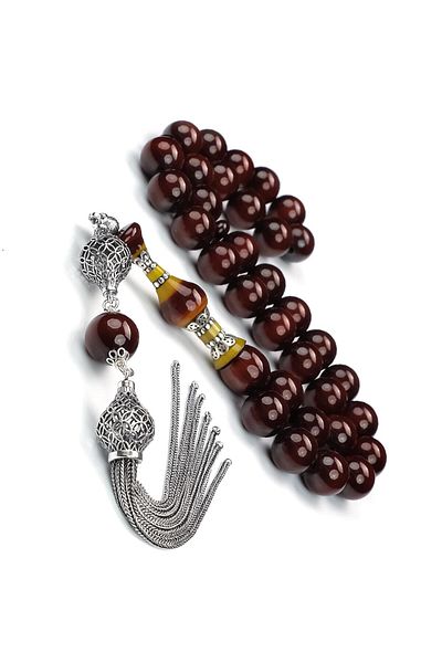 TESBİHCİBABA Nakkaş Old Style Simile Cage Tightening Amber Rosary