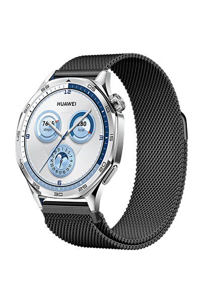 Sneezy Huawei Watch GT5 46mm Uyumlu Manyetik Milanese Loop Metal Kordon