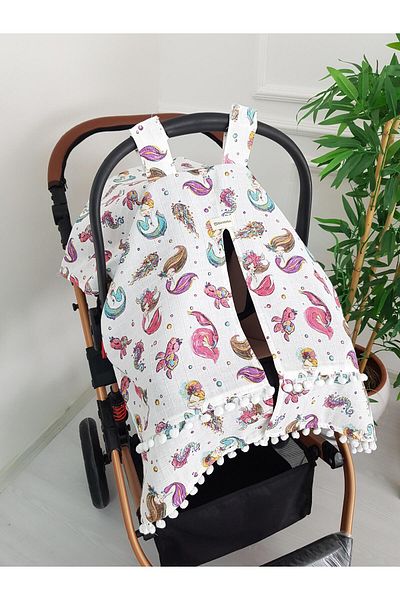 ilkimbebe Mermaid Pompom Baby Stroller Cover