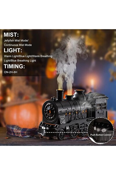 EN SİGA Nostaljik Eski Tren Modeli Uçucu Yağ Difüzörü, Uzaktan Kumandalı Arom...