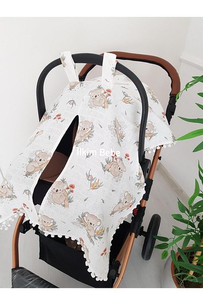 ilkimbebe Koala Pompom Baby Stroller Cover