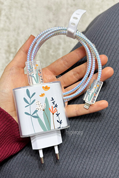 WANNA PROTECT Samsung 45W (EP-TA845) Uyumlu Şeffaf Şarj Başlığı Koruma Kablo ...