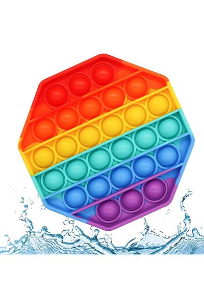 Generic Push Pop Bubble Fidget Sensory Toy - for Autism, Stress, Anxiety - Kids and Adults Rainbow (Octagon)