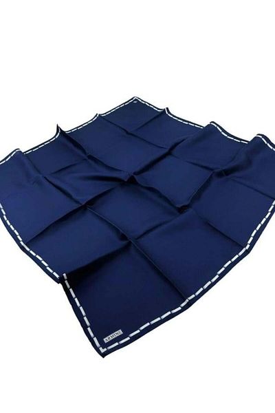 Armine Μεταξωτό Φουλάρι 2024 Καλοκαίρι - 9165-06 Navy Blue White Sura