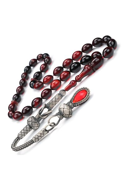TESBİHCİBABA Kazaz Kamçı İs Red Fire Amber Prayer Beads