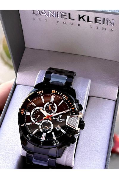 Daniel Klein Calendar Inner Functions Active Steel Band 30 Mt Water Resistant Men Wristwatch Vs.Blkt.0466
