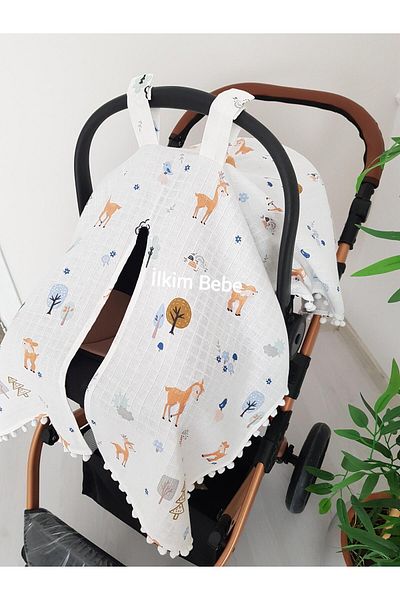 ilkimbebe Gazelle Pompom Baby Stroller Cover