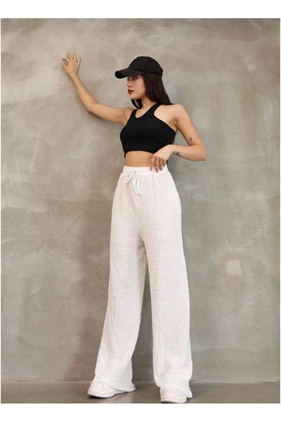 Mels Bubble Fabric Summer Trousers