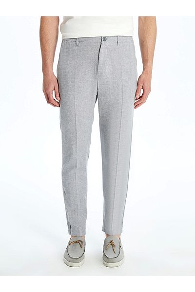 LC Waikiki Southblue Gray Slim Fit Linen Blend Men's Trousers