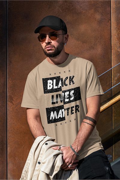 VERSCOVE Beige Colored "Black Lives Matter" Printed Unisex T-Shirt