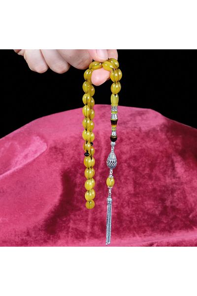 TESBİHCİBABA Nakkaş Custom Made Crimping Amber Prayer Beads