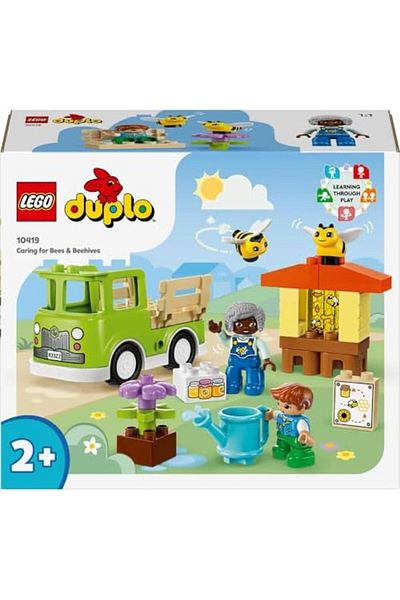 LEGO DUPLO Town Caring for Bees & Beehives, Kids’ Learning Toy with Drivable Truck, Beehive and 2