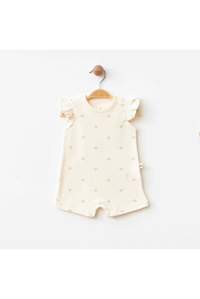 ESLENZA Flowered Short Jumpsuit Ecru