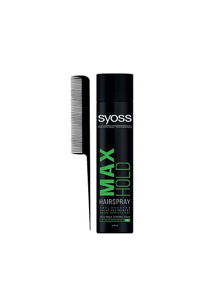 Syoss Max Hold Hair Spray 400 ml + Comb