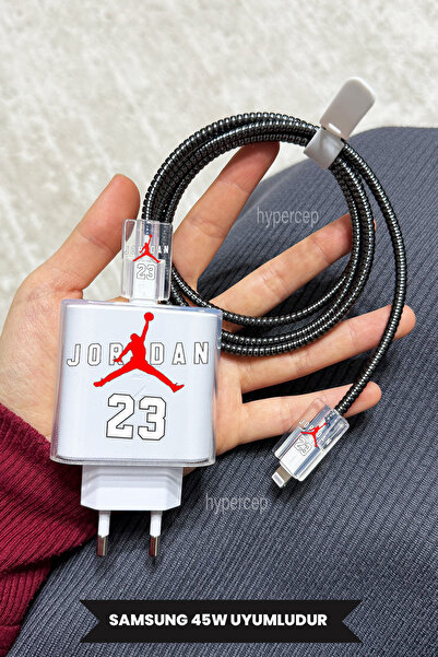 WANNA PROTECT Samsung 45W (EP-TA845) Uyumlu Şeffaf Şarj Başlığı Koruma Kablo ...