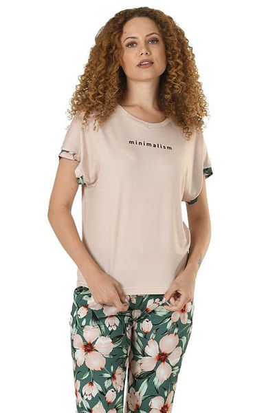 Fanilam Jiber Women's Summer Short Sleeve Viscose Pajama Set – Non-Sweating Fresh Fabric