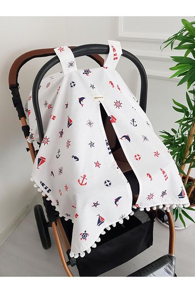 ilkimbebe Sailor Pompom Baby Stroller Cover