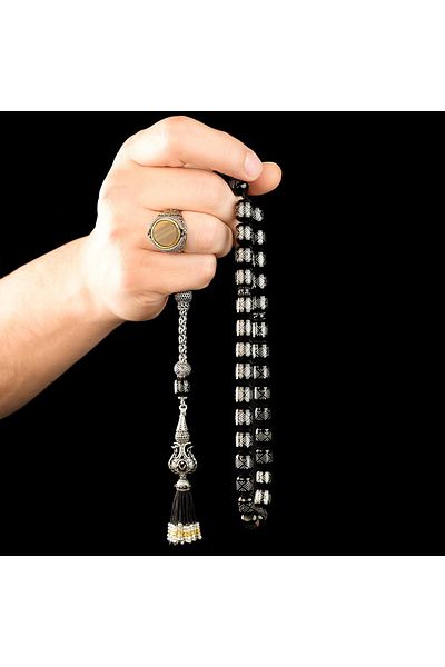 TESBİHCİBABA Special Production Dot Processing Oltu Stone Prayer Beads