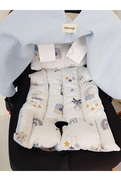 ilkimbebe Cloud Pattern Double Sided Baby Stroller Cover, Stroller Cushion