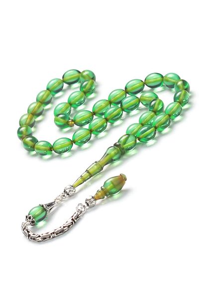 TESBİHCİBABA Chain Tassel Water Green Crimping Amber Prayer Beads