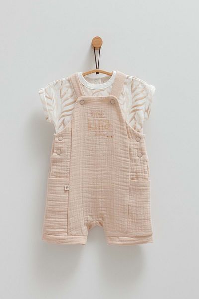 Caramell Little Boy Salopet Set Brown