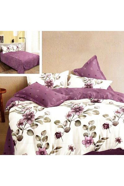 NufJoy Double bed linen Finet Gros Cotton 6 pieces, bed sheet 220x240 cm