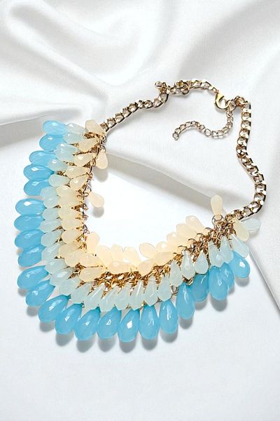 PETEK AKSESUAR Crystal Drop Exaggeration Necklace B