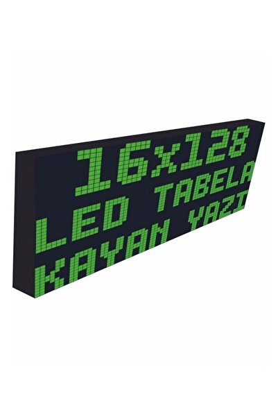 Ledeksis Led Tabela 16x192Cm Tek Taraflı Yeşil Kayan Yazı Wifi (Telefondan Ya...