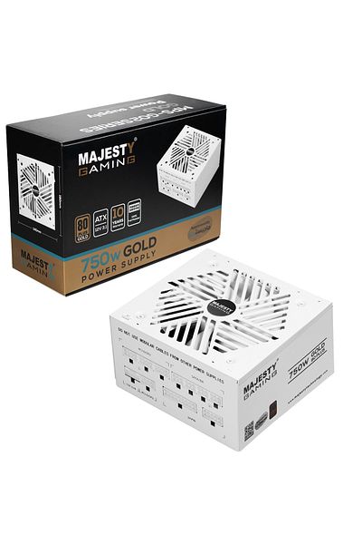 majesty ماجيستي 750W باور سبلاي ذهبي | كفاءة 80+ Gold | ATX 3.1 وPCIe 5.1 | دعم RTX 50 | معياري بالكامل