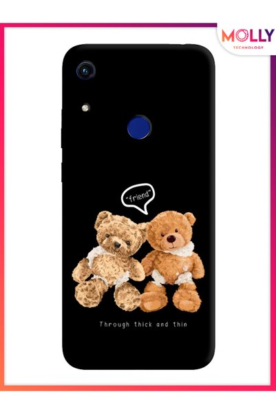 Molly Black Fuzzy Friends Pattern Silicone Case for Honor 8A