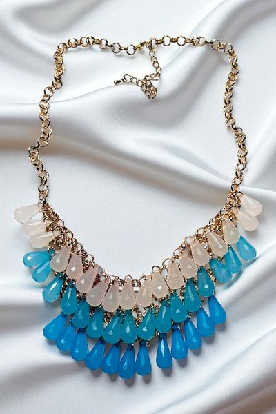 PETEK AKSESUAR Crystal Drop Exaggeration Necklace K