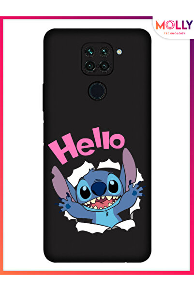 Molly Xiaomi Redmi Note 9 İçin Siyah Stitch Surprise Desenli Silikon Kılıf