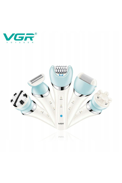 VGR Αποτριχωτική μηχανή V-703, 5 σε 1, για πόδια, σώμα, μπικίνι, μασχάλες, αδιάβροχη IPX 4, μπαταρία 1400mAh,