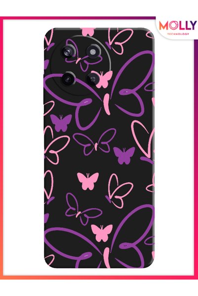 Molly Black Violet Flight Pattern Silicone Case for Realme 11 4g