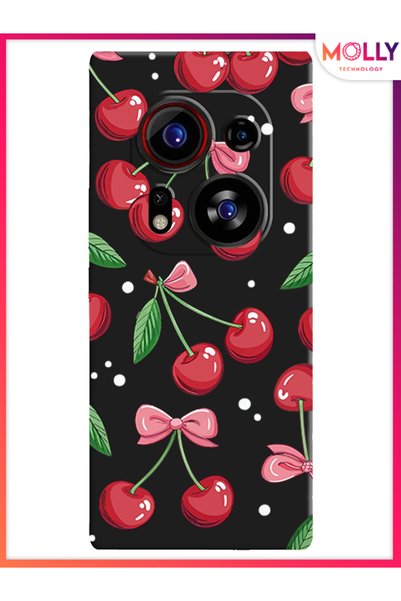 Molly حافظة سيليكون بنمط شريط التوت الأسود لهاتف Tecno Phantom X2 Pro