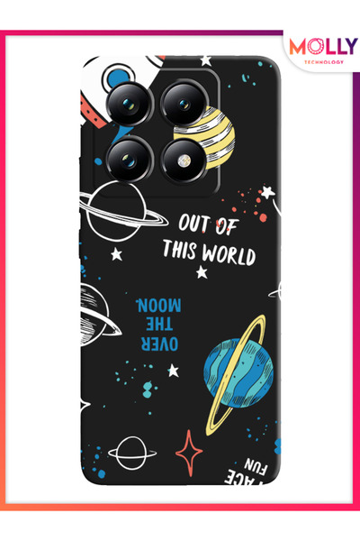 Molly Black Galactic World Pattern Silicone Case for Xiaomi 14t