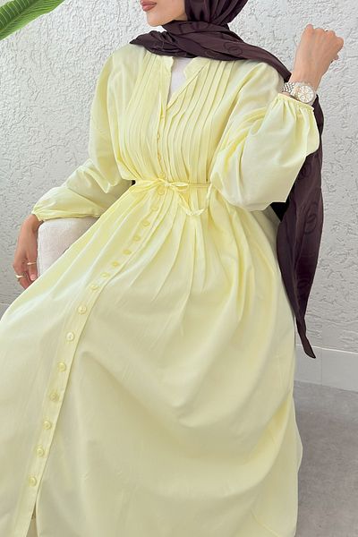 nizzell Ribbed Casual Dress 2425 - Yellow