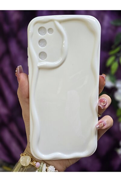 Samsung Galaxy S20 FE Compatible White Phone Case with 3D Wave Edge